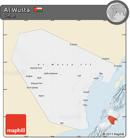 Classic Style Map of Al Wusta, single color outside