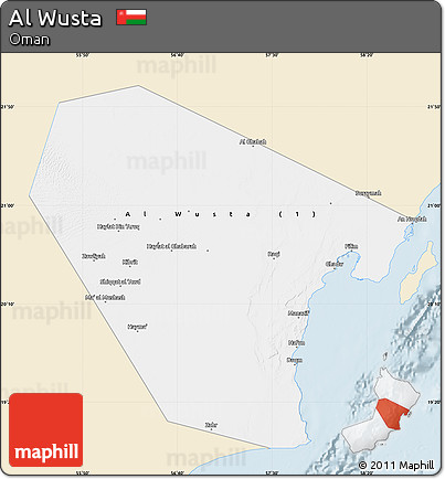 Classic Style Map of Al Wusta, single color outside