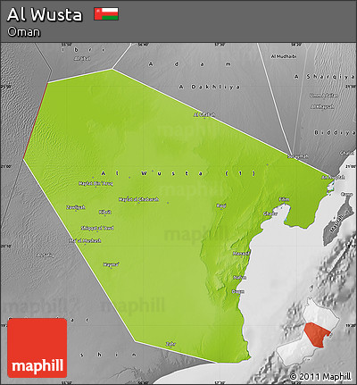 Physical Map of Al Wusta, desaturated