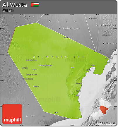 Physical Map of Al Wusta, desaturated