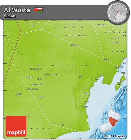 Physical Map of Al Wusta
