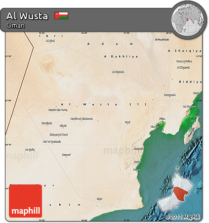 Satellite Map of Al Wusta