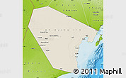 Shaded Relief Map of Al Wusta, physical outside