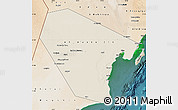 Shaded Relief Map of Al Wusta, satellite outside