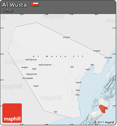 Silver Style Map of Al Wusta, single color outside