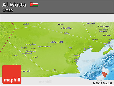 Physical Panoramic Map of Al Wusta