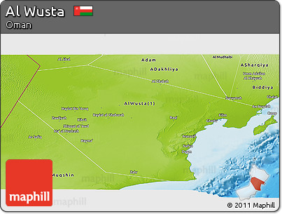 Physical Panoramic Map of Al Wusta