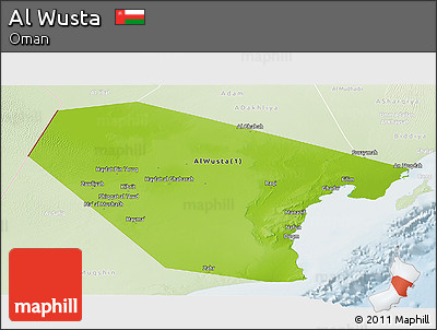Physical Panoramic Map of Al Wusta, lighten