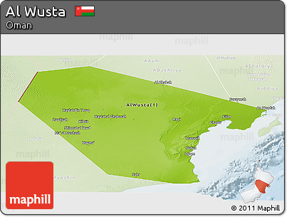 Physical Panoramic Map of Al Wusta, lighten