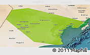 Physical Panoramic Map of Al Wusta, satellite outside
