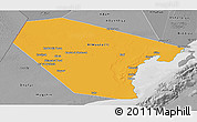 Political Panoramic Map of Al Wusta, desaturated