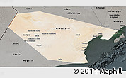 Satellite Panoramic Map of Al Wusta, darken, semi-desaturated