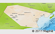 Satellite Panoramic Map of Al Wusta, physical outside