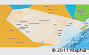 Satellite Panoramic Map of Al Wusta, political outside