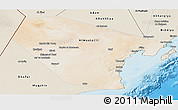 Satellite Panoramic Map of Al Wusta, shaded relief outside