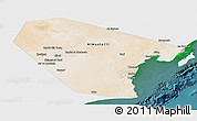 Satellite Panoramic Map of Al Wusta, single color outside