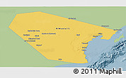 Savanna Style Panoramic Map of Al Wusta, single color outside