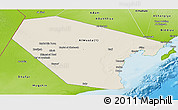 Shaded Relief Panoramic Map of Al Wusta, physical outside