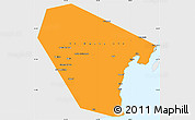 Political Simple Map of Al Wusta, single color outside