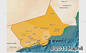 Political Shades 3D Map of Dhofar, satellite outside