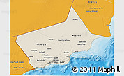 Shaded Relief 3D Map of Dhofar, political outside