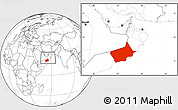 Blank Location Map of Dhofar, within the entire country