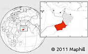 Blank Location Map of Dhofar, highlighted country, within the entire country