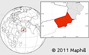 Blank Location Map of Dhofar, highlighted country