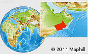 Physical Location Map of Dhofar, within the entire country