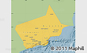 Savanna Style Map of Dhofar, single color outside