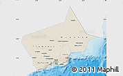 Shaded Relief Map of Dhofar, single color outside