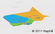 Political Panoramic Map of Dhofar, cropped outside