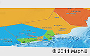Political Panoramic Map of Dhofar, political shades outside