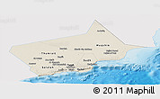 Shaded Relief Panoramic Map of Dhofar, single color outside