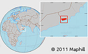 Gray Location Map of Salalah