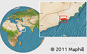 Satellite Location Map of Salalah