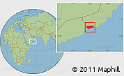 Savanna Style Location Map of Salalah