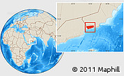 Shaded Relief Location Map of Salalah