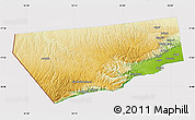 Physical Map of Salalah, cropped outside