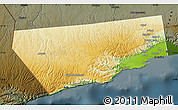 Physical Map of Salalah, darken