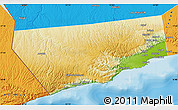 Physical Map of Salalah, political outside