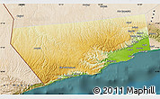 Physical Map of Salalah, satellite outside