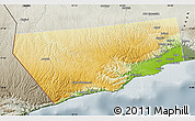 Physical Map of Salalah, semi-desaturated