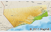 Physical Map of Salalah, shaded relief outside