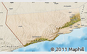 Satellite Map of Salalah, shaded relief outside
