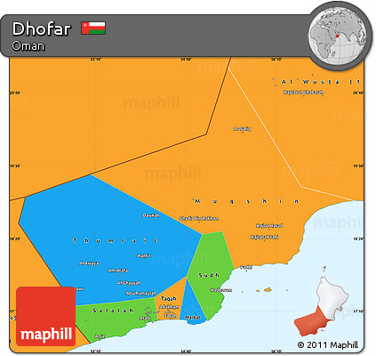 Political Simple Map of Dhofar