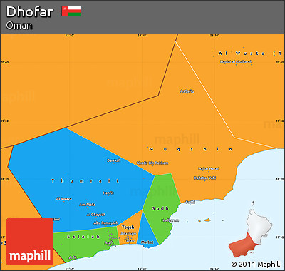Political Simple Map of Dhofar