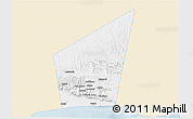 Classic Style 3D Map of Taqah, single color outside