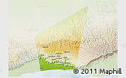 Physical 3D Map of Taqah, lighten