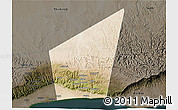Satellite 3D Map of Taqah, darken